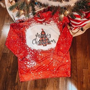 Bleached Look Christmas Sweater